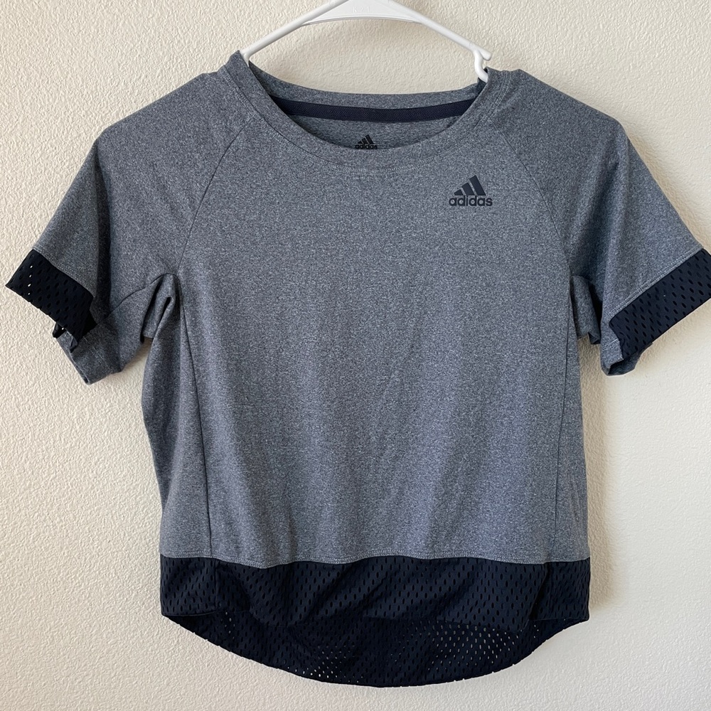 Adidas Heather Blue Performance Tee